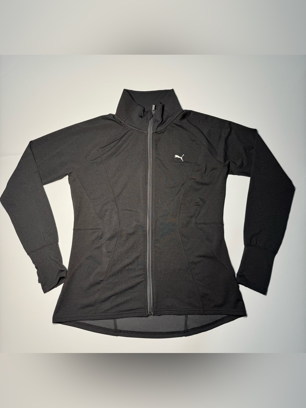 Puma Run Training Strong Women’s Charcoal Gray Zip Up Jacket Size Lg